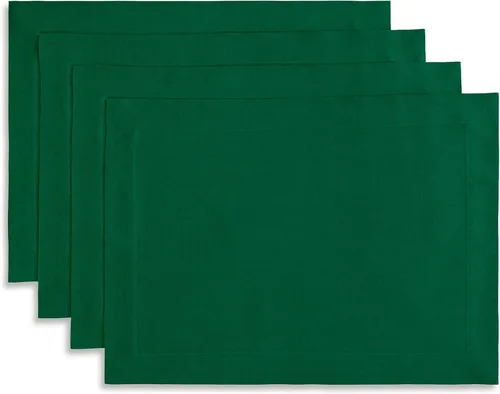 Vista 154 de Solino Home Juego de 4 manteles individuales blancos de 100 % lino puro de 14 x 14 pulgadas para invierno, San Valentín, primavera, Pascua, Fete