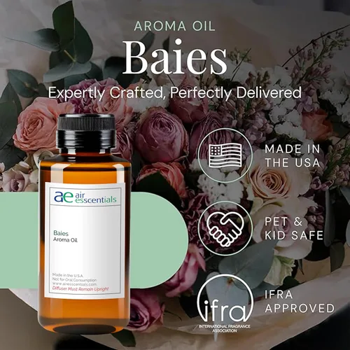 Vista 2 de Aceite aromático Baies, mezcla de aceites esenciales para difusores y máquinas de aroma, ramo floral con detalles de grosella negra y cítricos