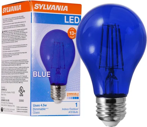 Vista 10 de LEDVANCE Sylvania Bombilla LED de Filamento de Vidrio Verde A19, Eficiente 4.5W, Equivalente a 40W, Regulable, Base Media E26 - Paquete de 1 (40303)