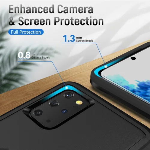 Vista 4 de Funda para Galaxy S20 Plus, con protector de pantalla HD [prueba de caídas de grado militar] Funda protectora resistente a prueba de golpes
