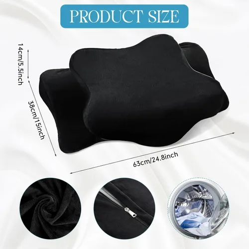Vista 2 de Hahafelt Funda de Almohada de Terciopelo Cristal Cervical para Cuello (Solo Funda de Almohada) Cubierta de Almohada Ergonómica Cubierta de Almohada
