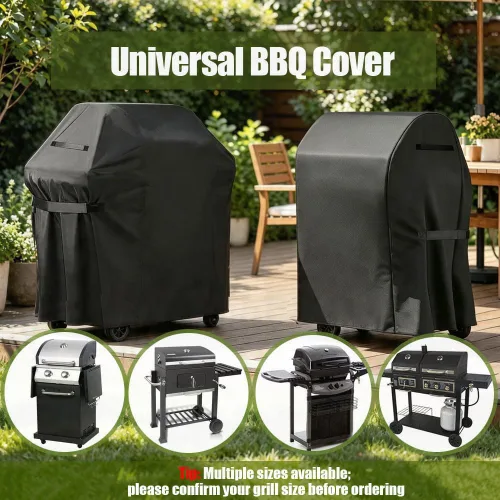 Vista 7 de Cubierta para parrilla, cubiertas impermeables Oxford resistentes de 32 pulgadas para exterior, cubierta de barbacoa a gas UV resistente al polvo