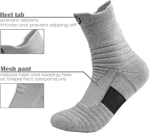 Vista 2 de 6 pares de calcetines para correr o senderismo, calcetines atléticos transpirables gruesos