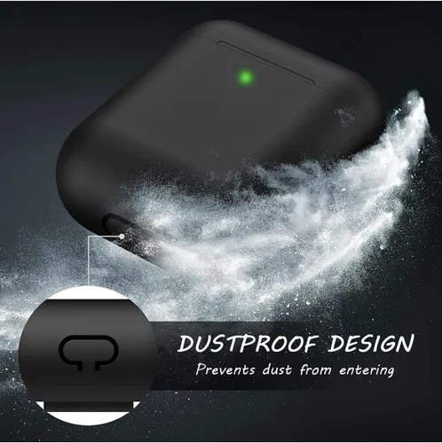 Vista 4 de Funda de silicona para Apple Airpods 1ª/2ª generación W llavero (verde)