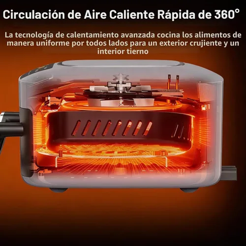 Vista 5 de Freidora de aire 8 en 1 calefacción superior e inferior, horno