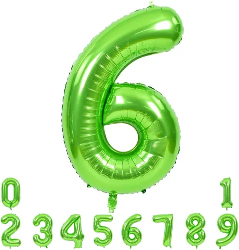 Vista 8 de TONIFUL Globos verdes del número 0 de 40 pulgadas, decoración de año nuevo 2027