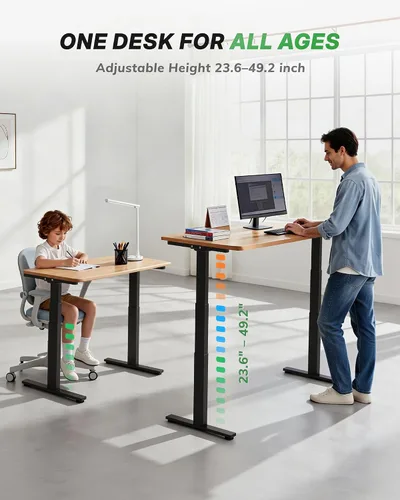 Vista 3 de TOPSKY - Marco de escritorio de pie con motor dual de 3 etapas, capacidad de 300 libras