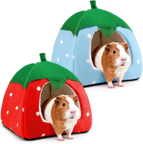 Vista 8 de Cama de conejillo de indias, casa de conejo enano, accesorios para cueva, acogedor escondite para conejito, erizo, hurón, chinchilla y otros Rosa