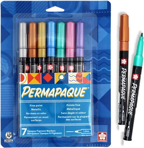 Vista 11 de SAKURA Marcadores de punta fina Permapaque, Bright 7 PK #58319