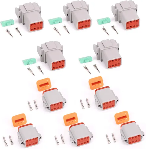 Vista 16 de 5 Sets 2Pin DT Conector kit impermeable sellado enchufe eléctrico carcasa Cable Dt Conector 22-16AWG DT04-2P DT06-2S (negro)