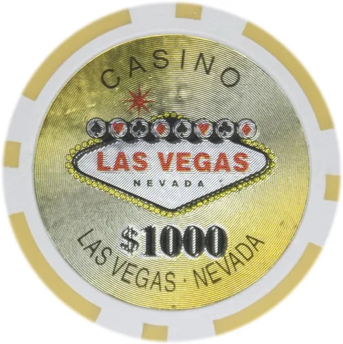 Vista 10 de Brybelly Las Vegas Casino Poker Chip Heavy 0.49 oz Clay Composite – Paquete de 50