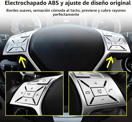 Vista 2 de Cubierta del botón del volante para Mercedes Benz W204 W205 W213