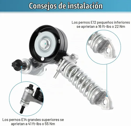 Vista 4 de X AUTOHAUX Conjunto de polea tensor de correa 25195388 para Chevrolet Sonic Trax para Chevy Cruze Limited para Buick Encore Tensor de transmisión