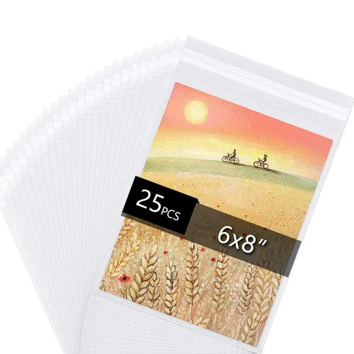 Vista 14 de Falling in Art Bolsas de plástico transparentes con sello de cristal sin ácido de 1.496 mil (un solo lado) para impresiones de arte de 5x7, fotos, 5