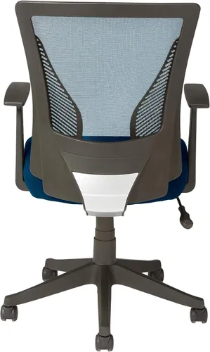 Vista 6 de Realspace® Radley Silla de trabajo de malla y tela con respaldo medio, color azul intenso