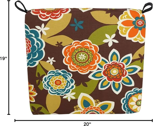 Vista 3 de Blazing Needles Cojín para silla de exterior, 20 x 19 pulgadas, Annie Chocolate 2