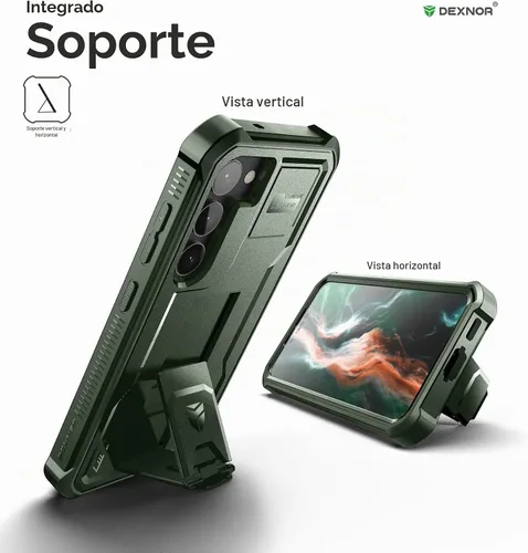 Vista 4 de Dexnor Funda de cuerpo completo para Samsung Galaxy S23 5G/6.1 pulgadas, marco frontal extra, protección de grado militar, protector de pantalla