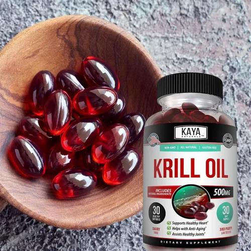 Vista 8 de Kaya Naturals - Aceite de krill antártico de 500 mg con Omega 3, EPA, DHA, fosfolípidos y suplemento de astaxantina - Vitamina para el cerebro
