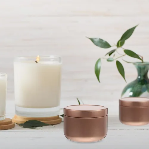Vista 4 de 12pcs Oz Tinplate Balm Jars with Lids for Candles, Blush and Jewelry Golden