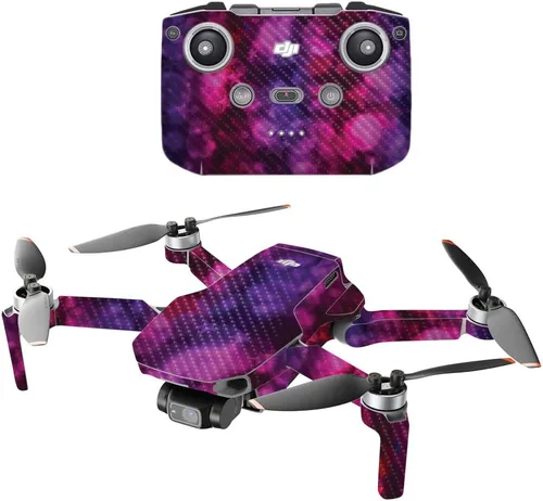 Vista 12 de MIGHTY SKINS Fibra de carbono compatible con el dron portátil DJI Mini 2, humo brillante, acabado de fibra de carbono texturizado protector