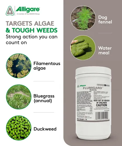 Vista 3 de ALLIGARE Flumigard Herbicida - Herbicida Flumioxazin de acción rápida para el control rápido de algas acuáticas y malezas terrestres en sitios