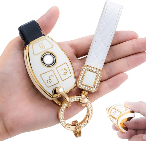 Vista 8 de Funda para llavero de Mercedes Benz, TPU suave de 360 grados de protección para llave de coche Clase A 2019-2021 Clase C Clase G, Clase S 2018-2021