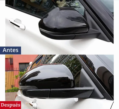 Vista 3 de Accesorios de coche para Ford Explorer 2020 2021 2022 2023 Cubierta de tira de espejo retrovisor exterior (estilo fibra de carbono) ABS 4 piezas