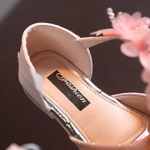 Vista 4 de synia Sandalias de gelatina con velcro para bebé, zapatos de flores antideslizantes para el verano, para niños pequeños, niños grandes