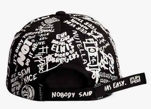 Vista 4 de Flipper Gorra de béisbol de algodón con diseño de graffiti Doodle para hombres y mujeres, sombrero Kpop con ala curva, ajustable