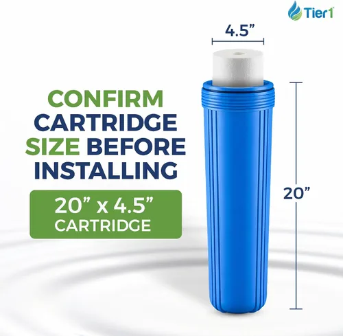 Vista 3 de Tier1 Filtro de agua de 5 micras de 20 x 4.5 pulgadas Cartucho de prefiltro de sedimentos de polipropileno hilado para toda la casa Reemplazo
