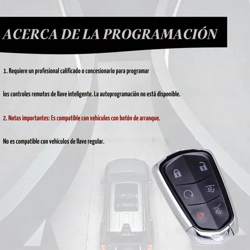 Vista 5 de MechanMagic Llavero de repuesto compatible con Cadillac Escalade 2015-2020 Escalade ESV 2015-2020 de proximidad inteligente sin llave, control