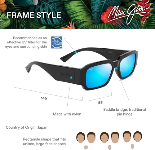 Vista 6 de Maui Jim Gafas de sol rectangulares Kupale