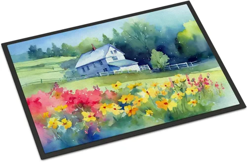 Vista 42 de Caroline's Treasures DAC1621MAT - Felpudo con diseño de camelia en acuarela de 18 x 27 pulgadas, tapete para puerta delantera, para interiores
