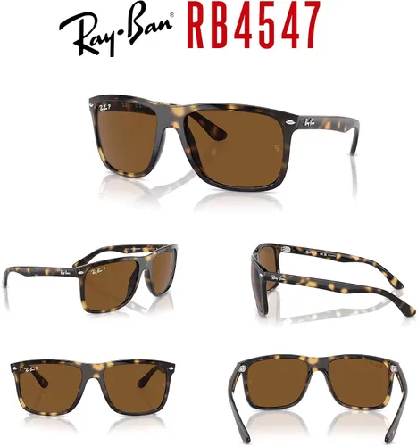 Vista 7 de Ray-Ban Boyfriend Two RB4547 - Lentes de sol cuadrados para hombre para mujer + paquete con kit de gafas de diseño iWear de cortesía