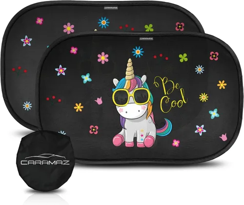 Vista 13 de Caramaz - Parasol de automóvil para bebé con protección UV certificada (2 unidades, 20 x 12 pulgadas), Animales (Animals)