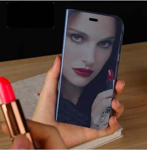 Vista 7 de CCSamll - Funda de espejo para Honor 70 compatible con carga inalámbrica, cubierta transparente inteligente ultra fina con función atril