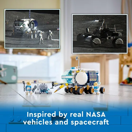 Vista 3 de LEGO City Lunar Roving Vehicle 60348 - Juguete para el espacio exterior, inspirado en la NASA para niños de 6 años con 3 minifiguras de astronauta