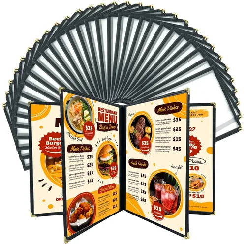 Vista 7 de Fundas de menú de 8.5 x 11 pulgadas Paquete de 30 fundas transparentes para menú de recetas de restaurante para cocina, bebida, vino, cubiertas