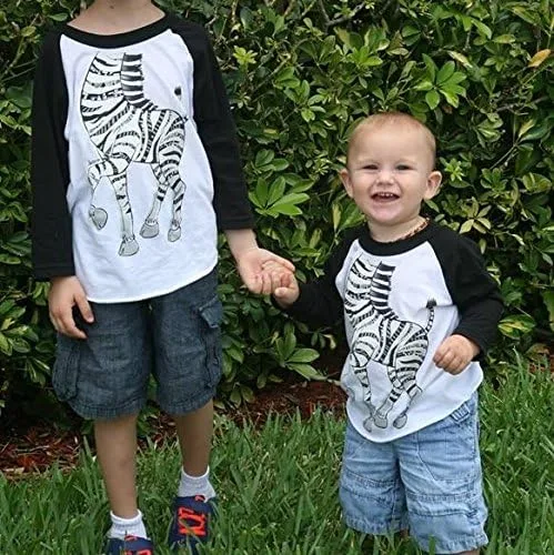 Vista 9 de Peek-A-Zoo Become an Animal Super Soft Sleeve Raglan Tee for Baby, Infant + Toddler (06M-6T)