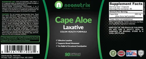 Vista 6 de Laxantes naturales Cape Aloe para aliviar el estreñimiento, promueve la evacuación intestinal saludable, suplemento para hombres y mujeres