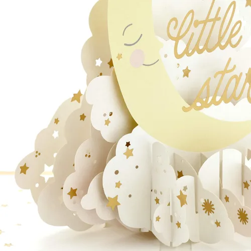 Vista 6 de Hallmark Signature Paper Wonder - Tarjeta desplegable para baby shower para nuevos padres (Twinkle Twinkle) Bienvenido al nuevo bebé