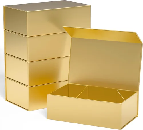 Vista 25 de Caja de regalo negra de 10" x 6" x 3" con tapa de cierre magnético, caja de regalo para regalos, cajas de regalo de dama de honor, caja bonita, caja