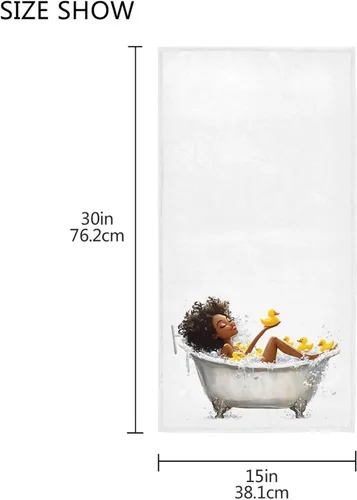 Vista 3 de Pfrewn Toallas de mano para tina de niña africana, 16 x 30 pulgadas, toalla de baño fina para niñas afroamericanas, ultra suave, altamente