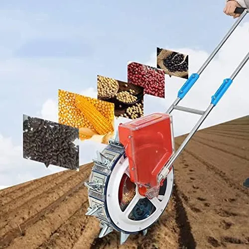 Vista 2 de Sembradora de trigo a mano, sembradora de jardín de precisión de metal, multifunción, de algodón y soja, para jardín agrícola, sin ruedas