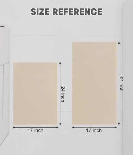 Vista 2 de YIHOUSE Juego de alfombras de baño 2 piezas, tapete de baño ultrafino adecuado para debajo de la puerta, tapete de baño absorbente de secado rápido