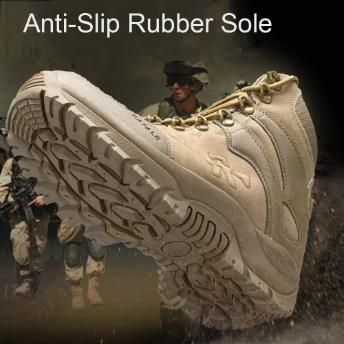 Vista 5 de Einplus Botas tácticas militares de combate para hombre, resistentes al agua, ligeras, botas de trabajo