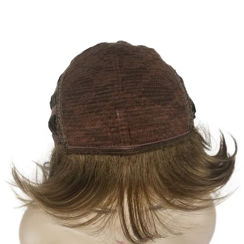 Vista 8 de Lydell Pelucas largas y suaves en capas, pelucas sintéticas clásicas de gorra completa (12 marrón dorado rojizo claro)