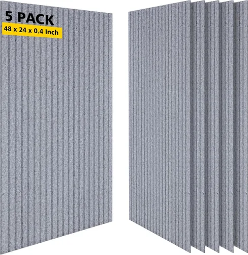 Vista 14 de Paneles acústicos artísticos para pared, paquete de 5 paneles absorbentes de sonido, paneles de pared insonorizados de 47.2 x 23.6 pulgadas, paneles