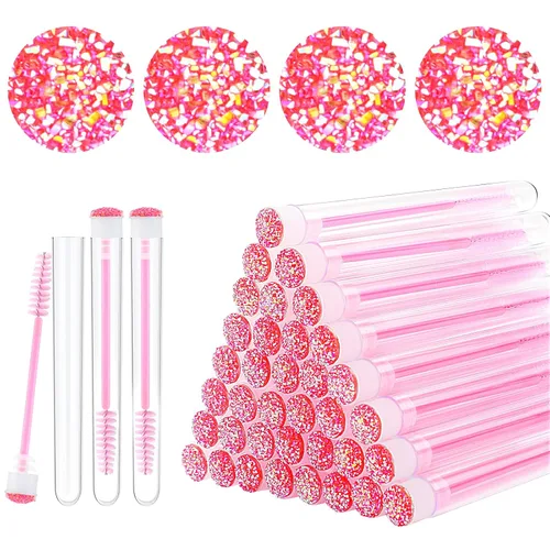 Vista 18 de Dming - Cepillo para pestañas, herramienta de maquillaje, suministros para extensiones de pestañas, cepillo de limpieza, rímel con diamante, 50