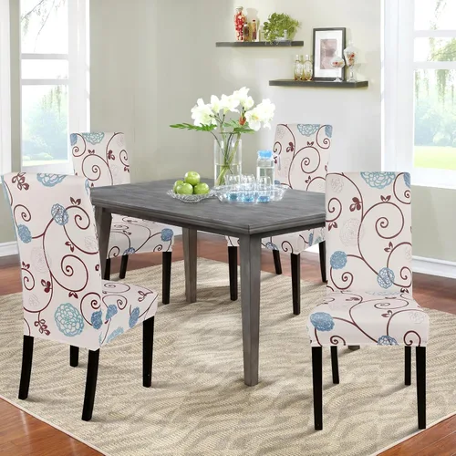 Vista 2 de SearchI Juego de 2 fundas elásticas para sillas Parsons de comedor, fundas elásticas con estampado de elastano, extraíbles, lavables, fundas